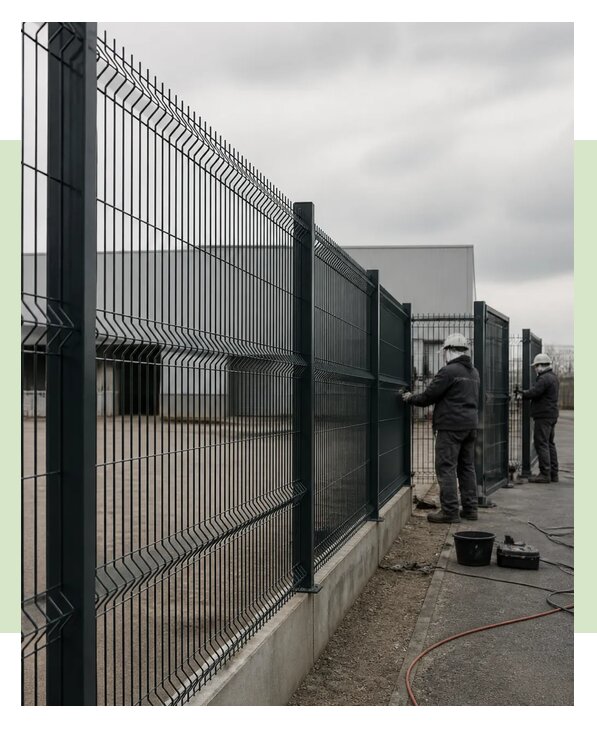 Установка забора 3Д для промышленной территории в Сегеже